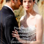 photo of a boulder wedding couple with text overlay that reads: Planning a Colorado Wedding? Timeline Decisions That Matter More Than You Think